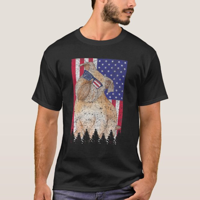 Camiseta Bruxelas Griffon Patriotic Dog USA Orgulho America (Frente)