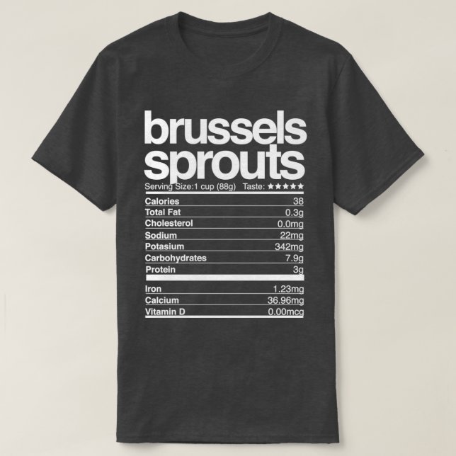 Camiseta Bruxelas rebenta fatos nutricionais Ação de Graças (Frente do Design)