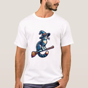 Camiseta Bruxo do Gato Halloween Bruxa Mística Amantes de G