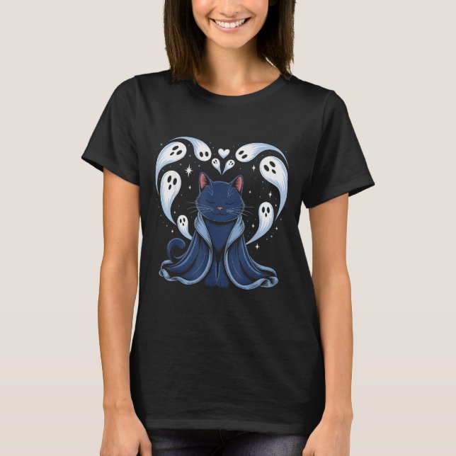 Camiseta Bruxo do Meme de Gato Soky Fantasia Kitty  (Frente)