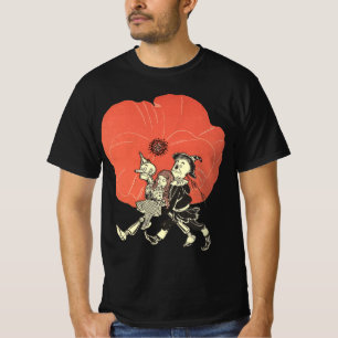 Camiseta Bruxo Vintage de Oz, Dorothy com Flores de Papoula