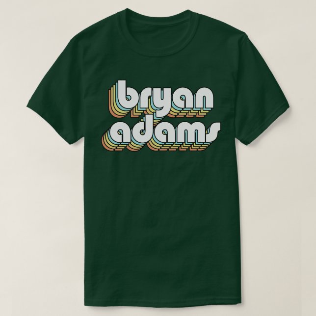 Camiseta Bryan Adams Retro Rainbow Tipografia Estilo Desvan (Frente do Design)