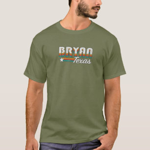 Camiseta BRYAN TX / Bryan Texas Retro Rainbow Design