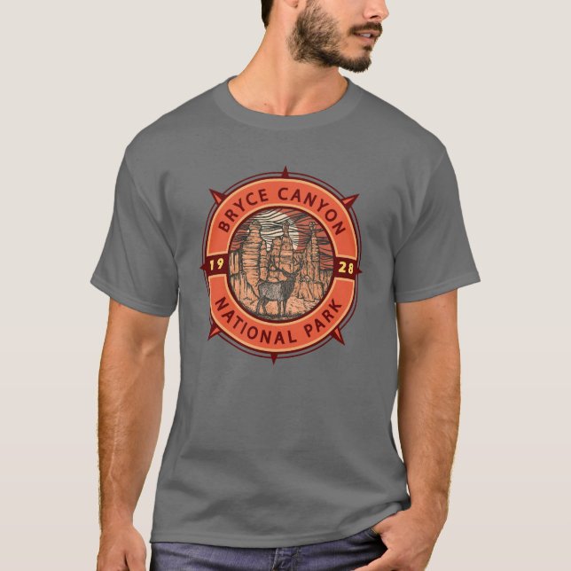 Camiseta Bryce Canyon National Park Elk Compass (Frente)