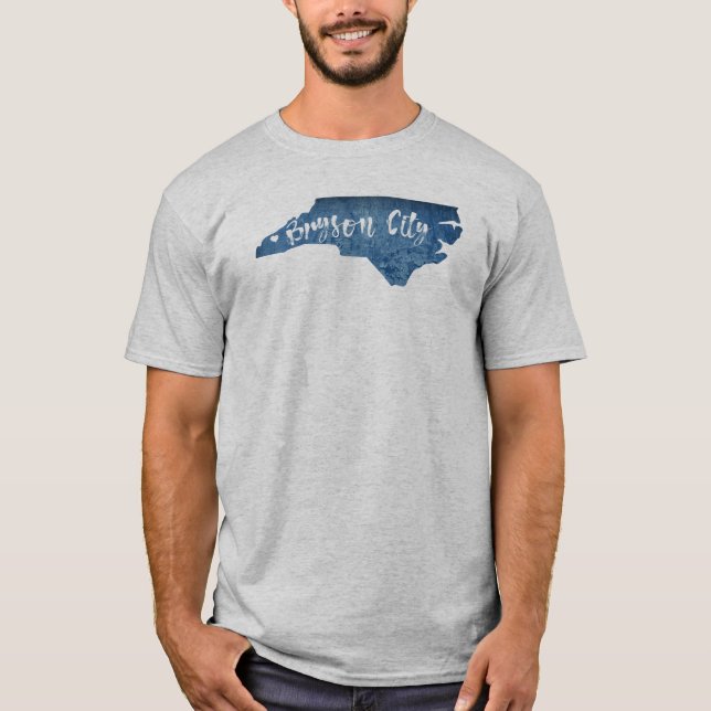 Camiseta Bryson City North Carolina Wood Grain (Frente)