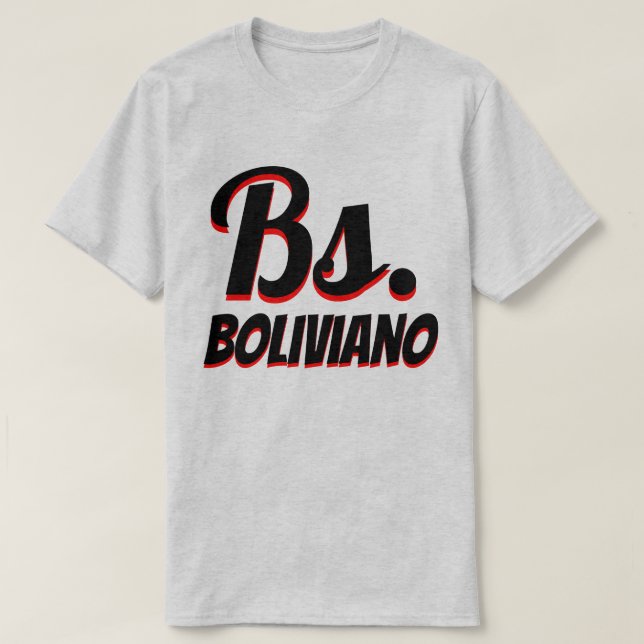 Camiseta Bs. Cinza boliviana boliviana (Frente do Design)