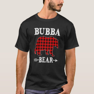 Camiseta Bubba Bear Christmas Pajama Red Xadrez Buffalo Fam