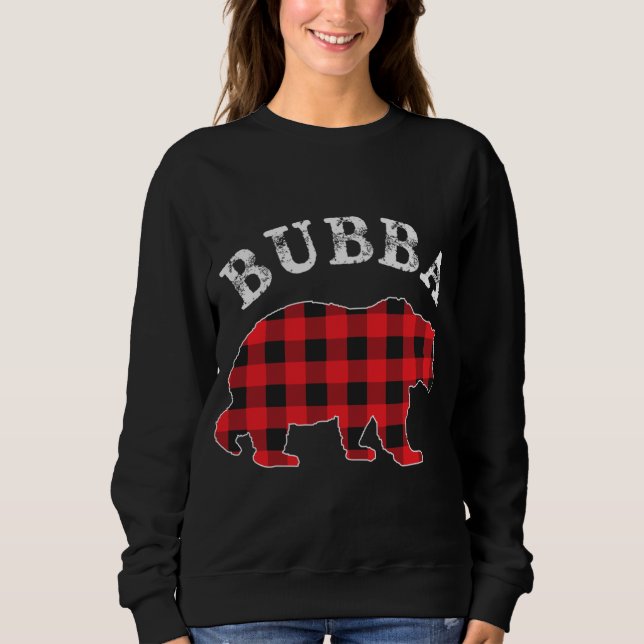 Camiseta BUBBA Bear RED Black Buffalo Xadrez Mama Checkerbo (Frente)