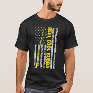 Camiseta Bubba Pescaria da Bandeira Americana Muito Legal P