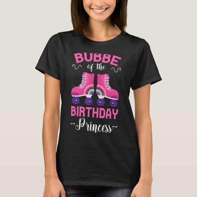 Camiseta Bubbe do aniversário da Princesa Roller Skates Ska (Frente)