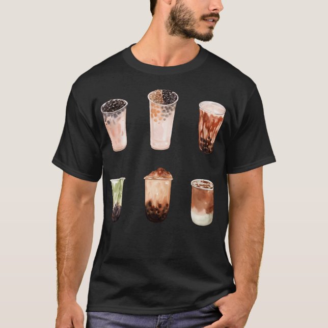 Camiseta Bubble Boba Milk Tea Set (Frente)