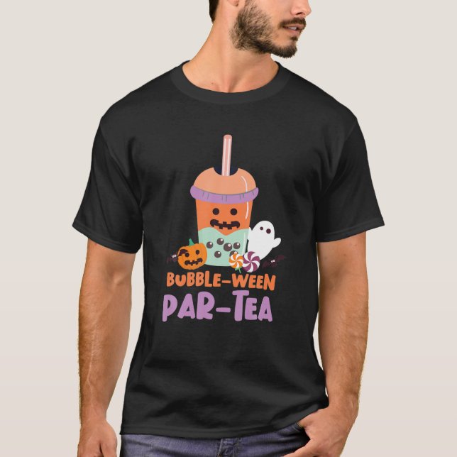 Camiseta Bubble Boba Tea Bubble-Ween Par-Tea Halloween (Frente)
