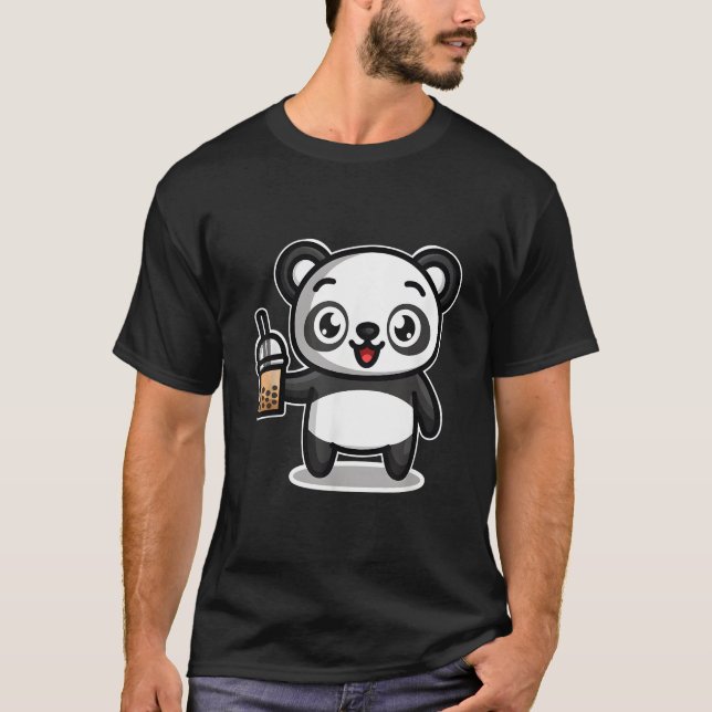 Camiseta Bubble Boba Tea Kawaii Panda Bear (Frente)