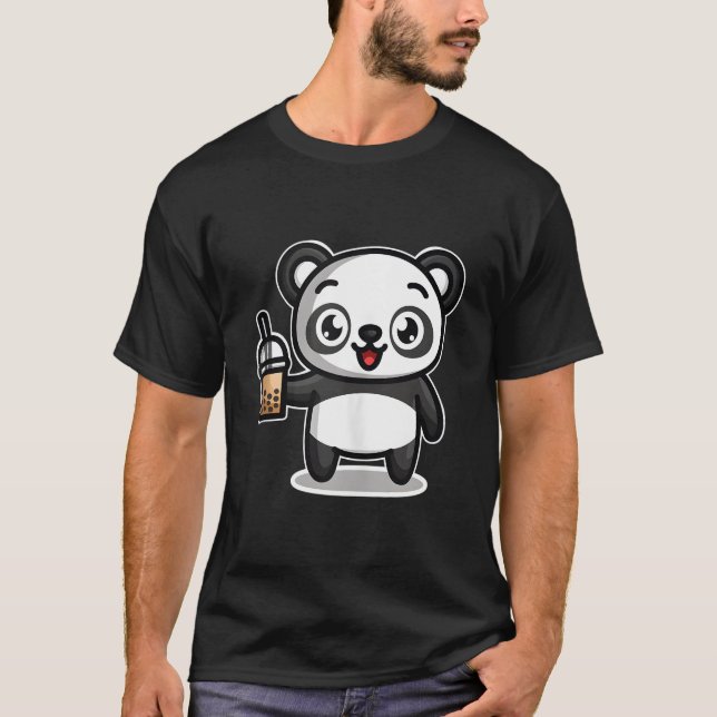 Camiseta Bubble Boba Tea Kawaii Panda Bear (Frente)