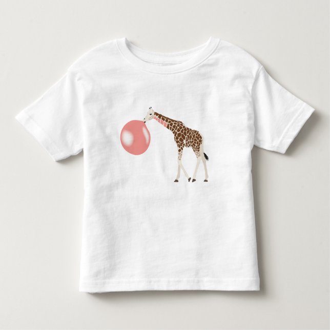 Camiseta Bubble Gum Giraffe Soprando Bolha (Frente)