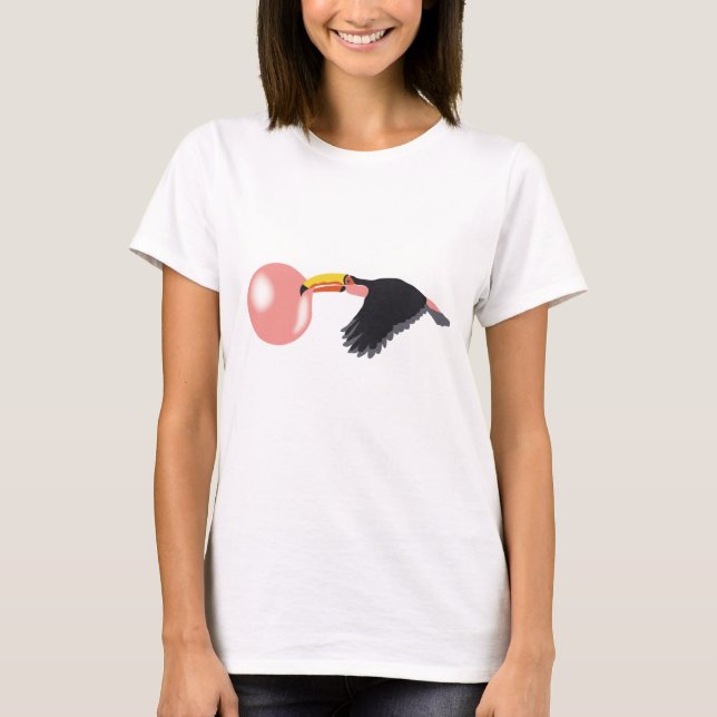 Camiseta Bubble Gum Toucan Soprando Bolha (Frente)