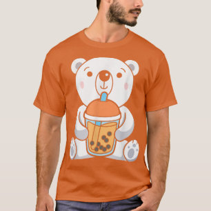 Camiseta Bubble Milk Tea Polar Bear Cute Polar Bear Drinkin