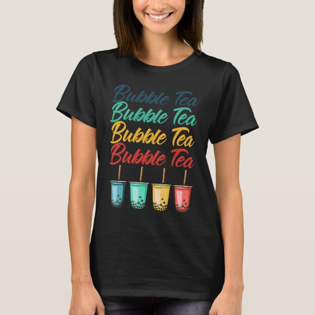 Camiseta Bubble Tea Boba Black Tea Drink Beverage Cream Puf (Frente)