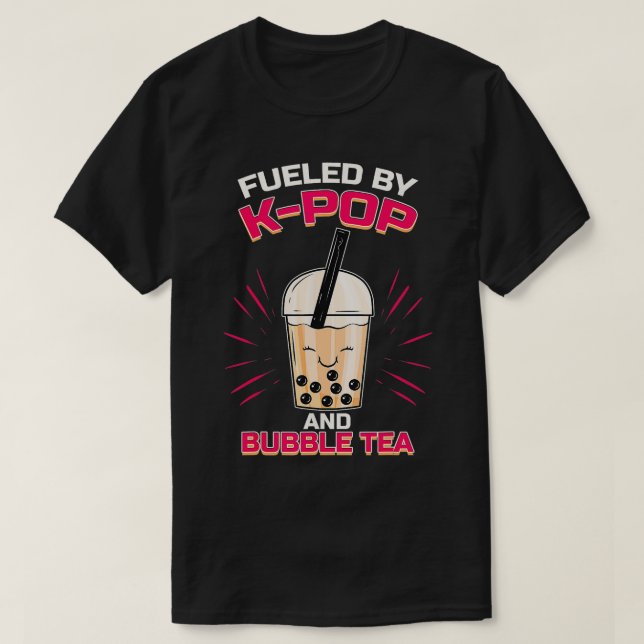Camiseta Bubble Tea Boba KPOP Music Lover Coreano (Frente do Design)