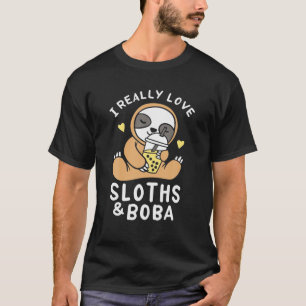 Camiseta Bubble Tea Boba Sloth Eu Realmente Amo Lábias