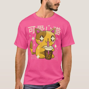 Camiseta Bubble Tea Cat Japonês Kawaii Cute Kitten Japão G