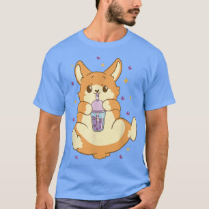 Camiseta Bubble Tea Corgi Ice Café Proprietário do Cachorro