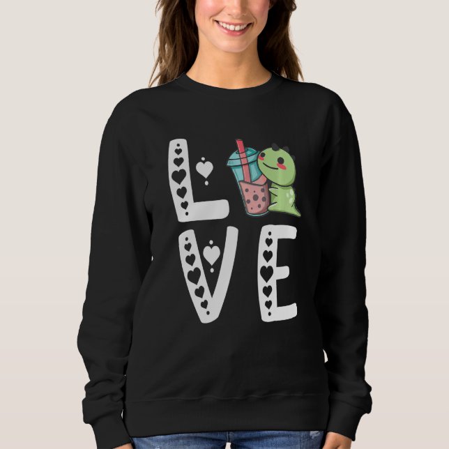 Camiseta Bubble Tea Dinossauros Cute Boba Tea Dino Sweet Dr (Frente)