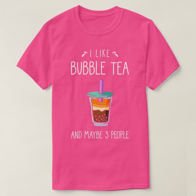 Camiseta Bubble Tea Dizendo Engraçado (Frente do Design)