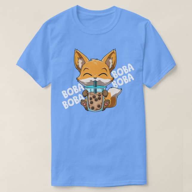 Camiseta Bubble Tea Fox Funny Boba Tea 439 (Frente do Design)