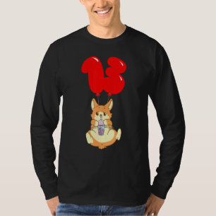 Camiseta Bubble Tea Hamster 13 Birthday Kids Balão Pa
