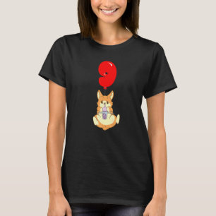 Camiseta Bubble Tea Hamster 9º Aniversário Crianças Balão