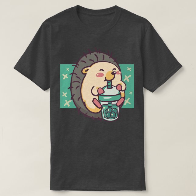 Camiseta Bubble Tea Hedgehog Funny Boba Tea 450 (Frente do Design)