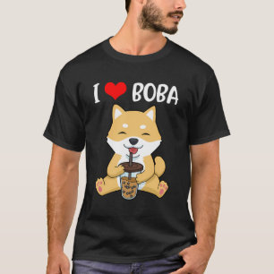 Camiseta Bubble Tea Hoodie Men Kawaii Shiba Inu Gift Women