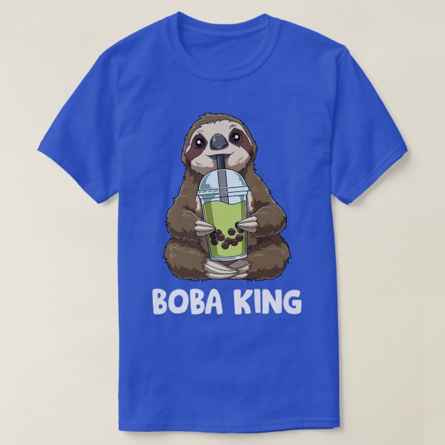 Camiseta Bubble Tea King - Sloth Funny Boba Tea 469 (Frente do Design)