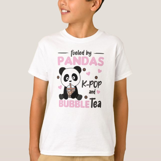 Camiseta Bubble Tea Panda Chocolate K-Pop e Boba (Frente)