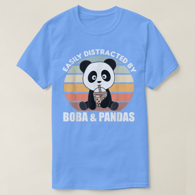 Camiseta Bubble Tea Panda Chocolate Sweet Animals Boba  (Frente do Design)