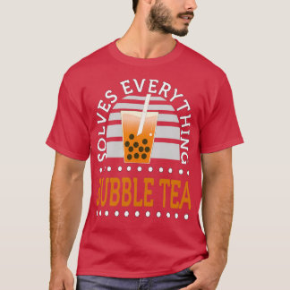 Camiseta Bubble Tea Resolve Tudo Engraçado Boba Tea