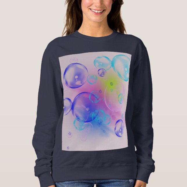 Camiseta BUBBLES - Imagem Abstrato colorida da arte fractal (Frente)