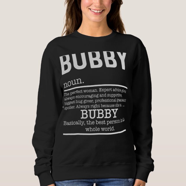 Camiseta Bubby Definição Vovó Dia Mãe (Frente)