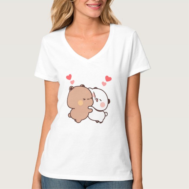 Camiseta Bubu e Dudu, Panda E Casal Do Urso Brownie (Frente)