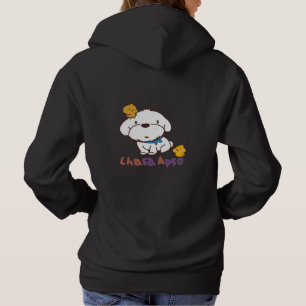 Camiseta bubu e guagua( Lhasa apso e frango pequeno)