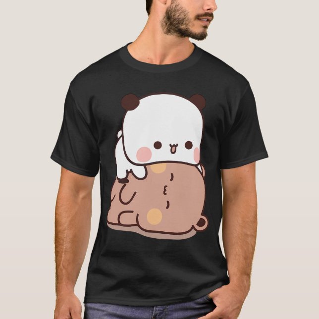 Camiseta Bubu Panda E Dudu Bear Estão Brincando Em Conjunto (Frente)