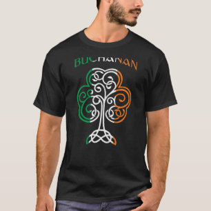 Camiseta BUCHANAN Irish Name Shamrock Ireland Flag Family