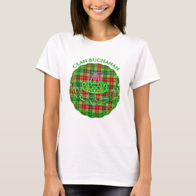 Camiseta Buchanan Scottish Tartan Celtic Thistle (Frente)