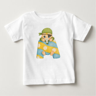 Camiseta Buchstabe M - Baby im bunten Patchwork-Schal