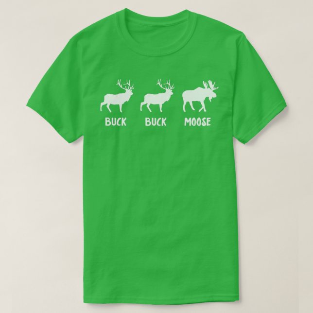 Camiseta Buck Buck Moose Engraçado (Frente do Design)