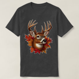 Camiseta Buck Deer cercado por Folhas de outono