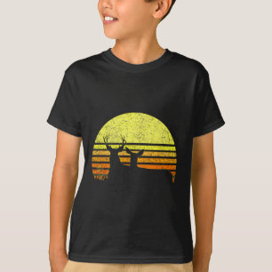 Camiseta Buck Mule Deer Hunting Pai Vintage Retro Sun Arco