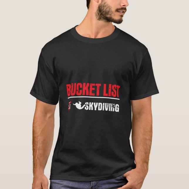 Camiseta Bucket List Skydiving Skydive (Frente)