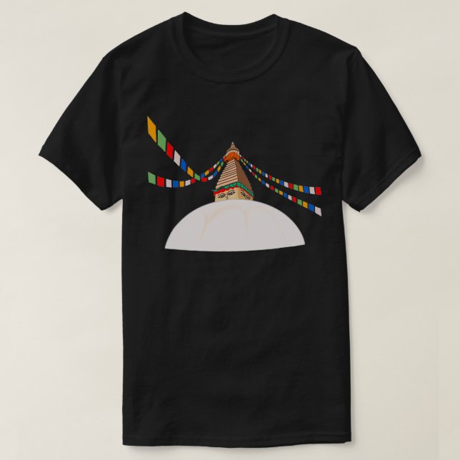Camiseta Buda Boudha Swayambhu Presente para o Nado Nepalês (Frente do Design)